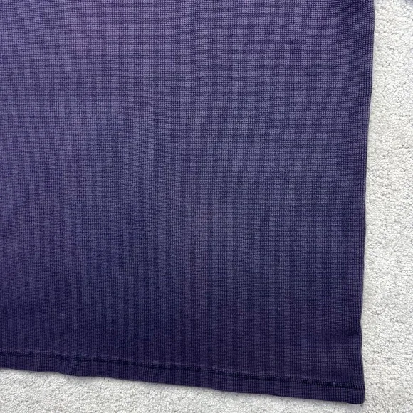 Lands End Thermal Shirt Mens XL Navy Purple Waffle Knit Long Sleeve Heavyweight - Picture 7 of 16